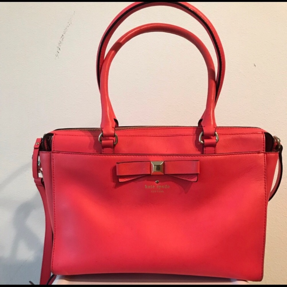 SOLD Kate Spade Purse Pink Coral Top Handle - Picture 2 of 8